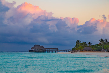 Morning on the ocean coast. Zanzibar. Africa