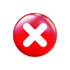 Obraz premium cross icon white on red background, isolated EPS vector illustration.