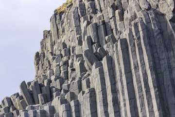 Basalt column formation in Iceland. Background