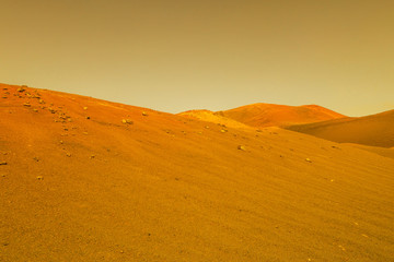 Fototapeta na wymiar Landscape on planet Mars , desert and mountains on red planet