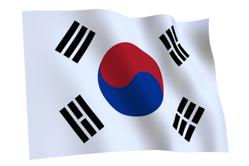 South Korea Flag waving