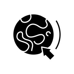 Target location black icon, concept illustration, vector flat symbol, glyph sign.