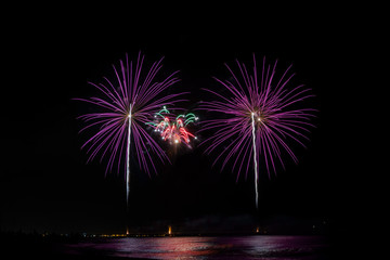 fireworks in  tuscany, italy