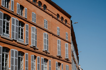 Typical street view in old town, Toulouse, France
