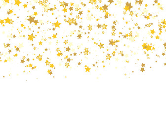 Gold Star Vector. Shine confetti pattern. Vector.