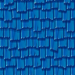 Fototapeta premium Seamless pattern of the old wooden blue roof.