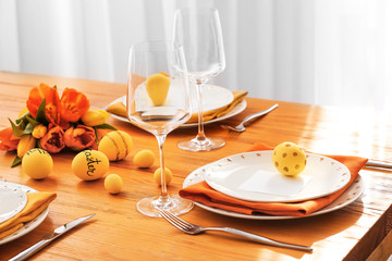 Beautiful table setting for Easter celebration