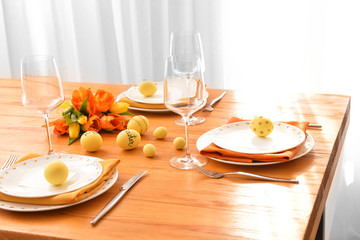 Beautiful table setting for Easter celebration
