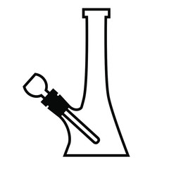 Vector illustration of a bong. Smoking weed equipment.