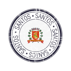 City of Santos, Brazil vector stamp