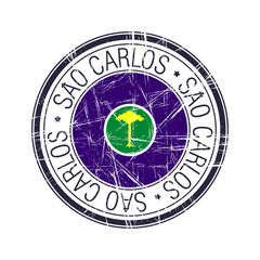 City of Sao Carlos, Brazil vector stamp