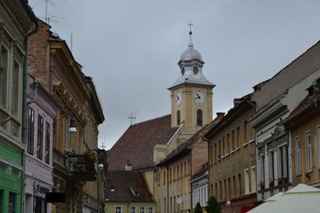 Fototapeta na wymiar Old street in Brasov, Romania