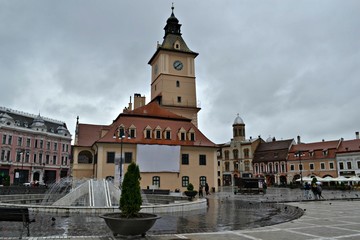 Obraz premium Old town squere market in Brasov, Romania