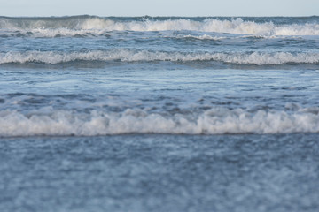 Seascape, waves approaching, observed from the beach in Mar del Plata