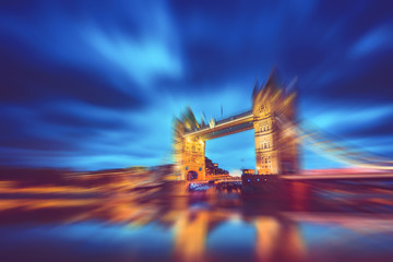 London city night in Motion speed effect 