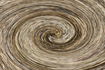 Background spiral with thin fibers. Swirling brown background