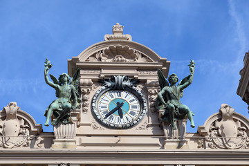 Clock With Bronze Sculptures Of Angels In Monaco