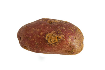 Boiled potato peel isolate on a white background close-up.