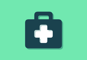 Fototapeta premium Medical case symbol with white cross