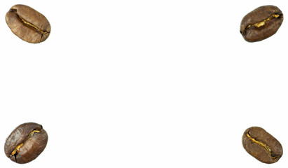 Coffee beans on a white background