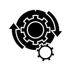 Setup black icon, concept illustration, vector flat symbol, glyph sign.