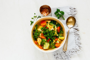 Red fish soup