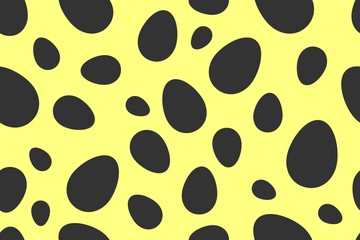 Easter eggs seamless pattern on a yellow background. Easter seamless pattern for design. Cute Easter wallpaper with eggs.