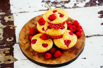 Homemade raspberry muffins