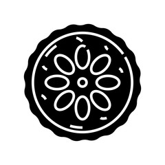 Tasty cake black icon, concept illustration, vector flat symbol, glyph sign.