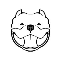 American bully dog emblem. Vector illustration of dog head on white background.