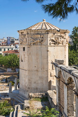 View of Roman Agora in Athens . Famous places in Athens - capital of Greece. Ancient monuments.