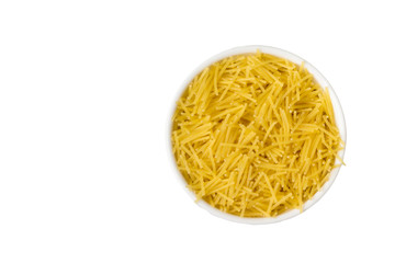 Pasta vermicelli  isolated on a white background.