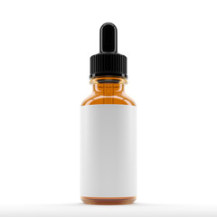 3d render of dropper flacon with blank label