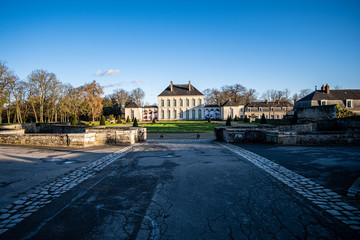 Nantes/France - 03/14/20 : Château du Grand-Blottereau, French park and castle deserted during the 2020 Covid-19 pandemic.
