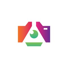 camera and science labs logo icon design