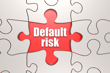 Fototapeta premium Default risk word on jigsaw puzzle