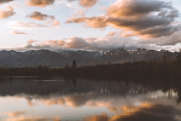 Fototapeta premium sunset in mountains