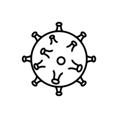 Obraz premium Black and white volumetric icon of harmful chinese new virus dangerous strain covid 019 coronavirus epidemic pandemic disease. Concept: stop coronavirus. Vector illustration