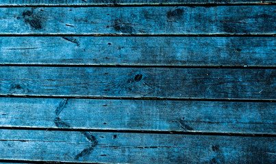 Wooden floor as bright colorful blue background creative backdrop board surface of wood 
