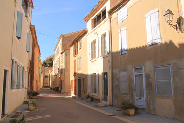 Fototapeta na wymiar The old town of Gruissan in the heart of Regional Natural Park of Narbonne