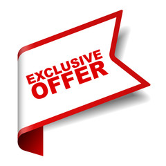 red vector banner exclusive offer