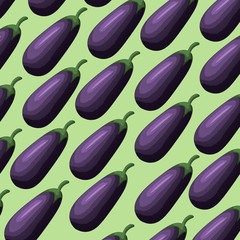 Eggplant purple backround pattern as healthy food seamless print