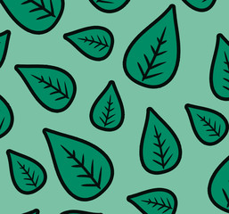 Green leaves as natural floral botanical pattern background illustration