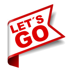 red vector banner lets go