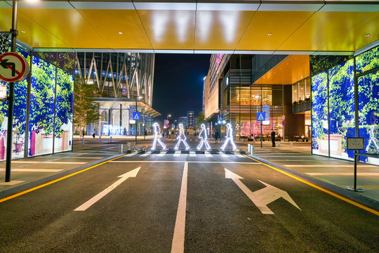 SHENZHEN, CHINA - CIRCA APRIL, 2019: light installation at MixC Shenzhen Bay shopping mall.