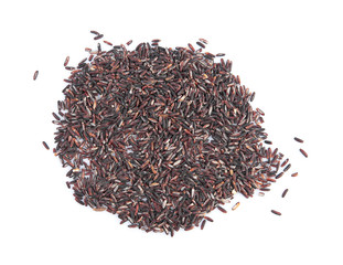 rice berry on white background. Top view