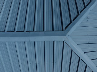 Aerial view of metal roof