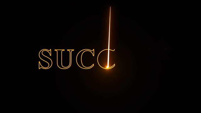 success.Burning laser engraving text