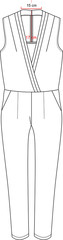 Obraz premium Jumpsuit, fashion flat sketch vector