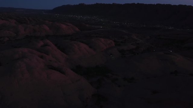 Offroad 4x4 Driving Wheelers Wheeling on Hell's Revenge Trail Near Moab, Utah U.S.A. Aerial Drone Footage